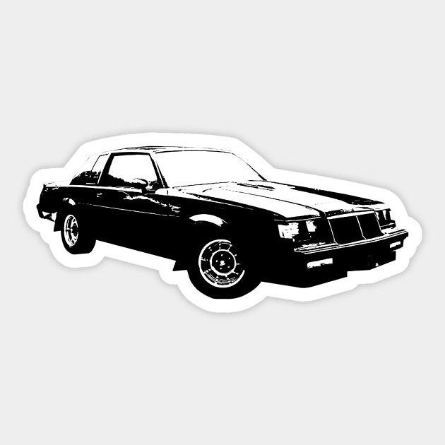 1987 Grand National B&W Sticker by GrizzlyVisionStudio
